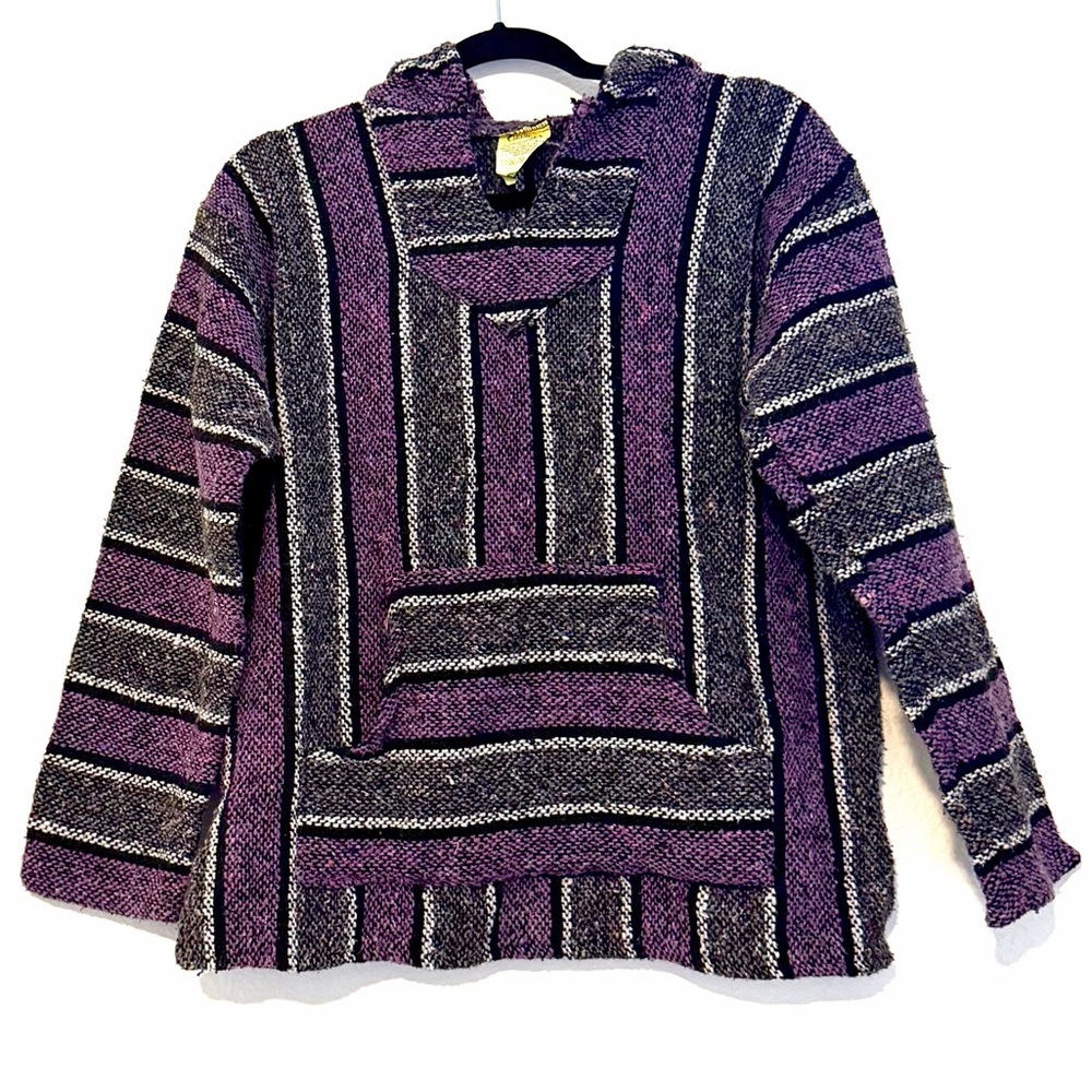 Striped Purple and Black Women's Hoodie Sweater